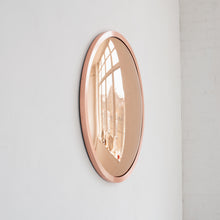 In Stock Orbis™ Round Rose Gold Convex Handcrafted Mirror with Brushed Copper Frame