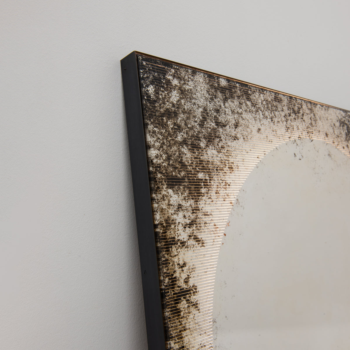 Horizon™ Antiqued and Finely Etched Illuminated Mirror with Blackened Metal Frame