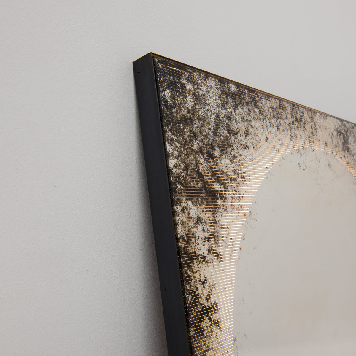 Horizon™ Antiqued and Finely Etched Illuminated Mirror with Blackened Metal Frame