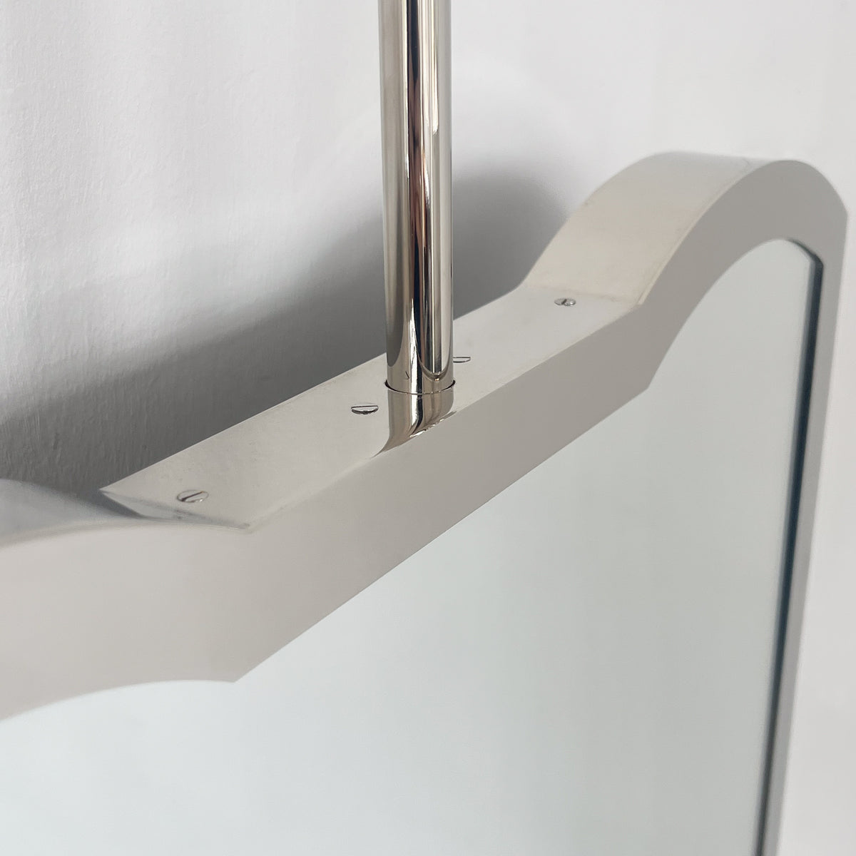 Mid-century style Ceiling Suspended Mirror with Nickel Plated Full Frame - Vintage N.1