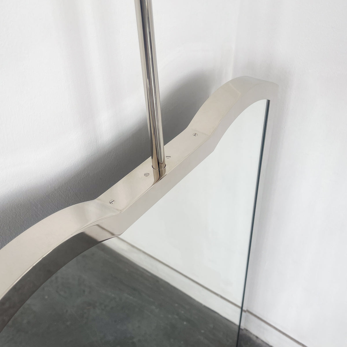 Mid-century style Ceiling Suspended Mirror with Nickel Plated Full Frame - Vintage N.1