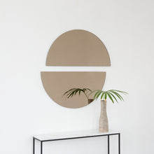 Set of 2 Luna™ Round Half-Moon Bronze Tinted Minimalist Frameless Mirrors