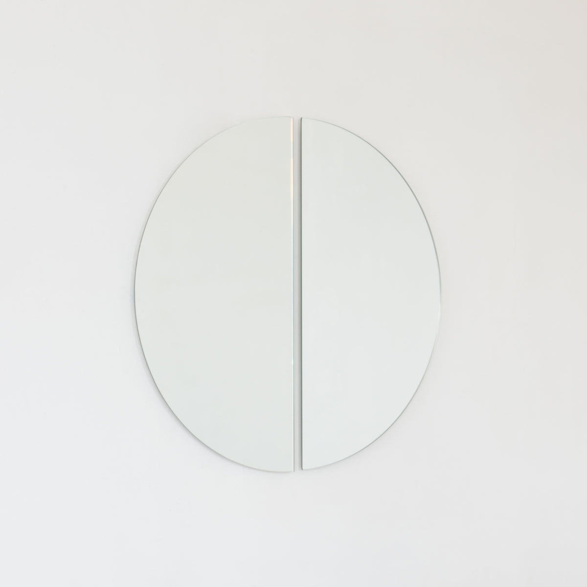 Set of 2 Luna™ Round Half-Moon Minimalist Frameless Corner Mirrors