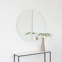 Set of 2 Luna™ Round Half-Moon Minimalist Frameless Corner Mirrors