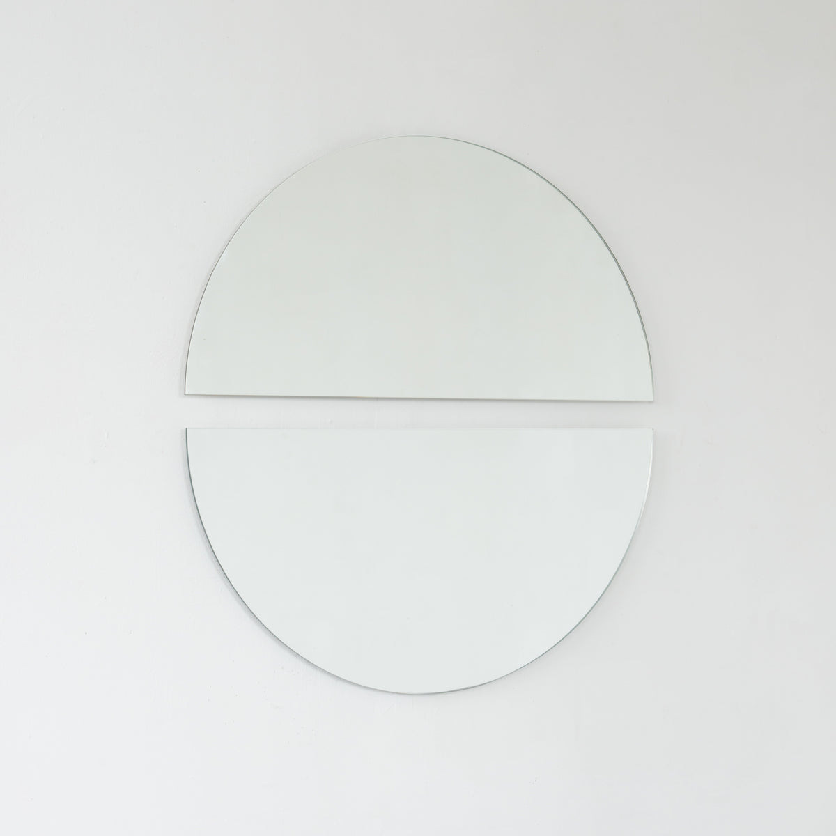 Set of 2 Luna™ Round Half-Moon Minimalist Frameless Corner Mirrors