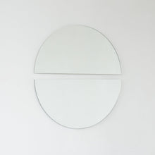 Set of 2 Luna™ Round Half-Moon Modern Frameless Mirrors with a Floating Effect