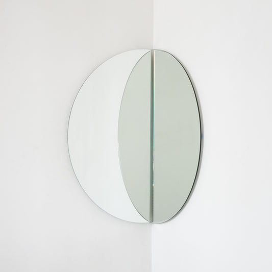 Set of 2 Luna™ Round Half-Moon Minimalist Frameless Corner Mirrors
