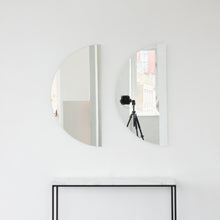 Set of 2 Luna™ Round Half-Moon Minimalist Frameless Corner Mirrors