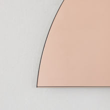 Set of 2 Luna™ Round Half-Moon Pieces Mixed Tint Bronze + Rose Gold Contemporary Frameless Mirrors