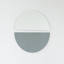 Set of 2 Luna™ Half-Moon Black + Std. Silver Tinted Contemporary Frameless Mirrors