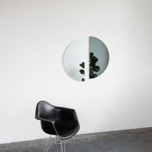 Set of 2 Luna™ Half-Moon Black + Std. Silver Tinted Contemporary Frameless Mirrors