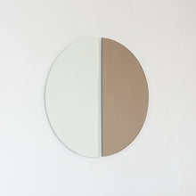 Set of 2 Luna™ Round Half-Moon Bronze + Std. Silver Tinted Minimalist Frameless Mirrors
