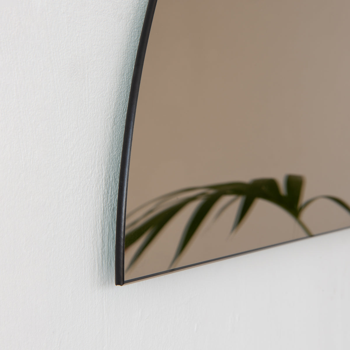 Set of 2 Luna™ Round Half-Moon Bronze + Std. Silver Tinted Minimalist Frameless Mirrors