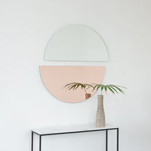 Set of 2 Luna™ Half Moon Mixed Tinted Silver + Rose Gold (Peach) Semi-circular Frameless Mirrors