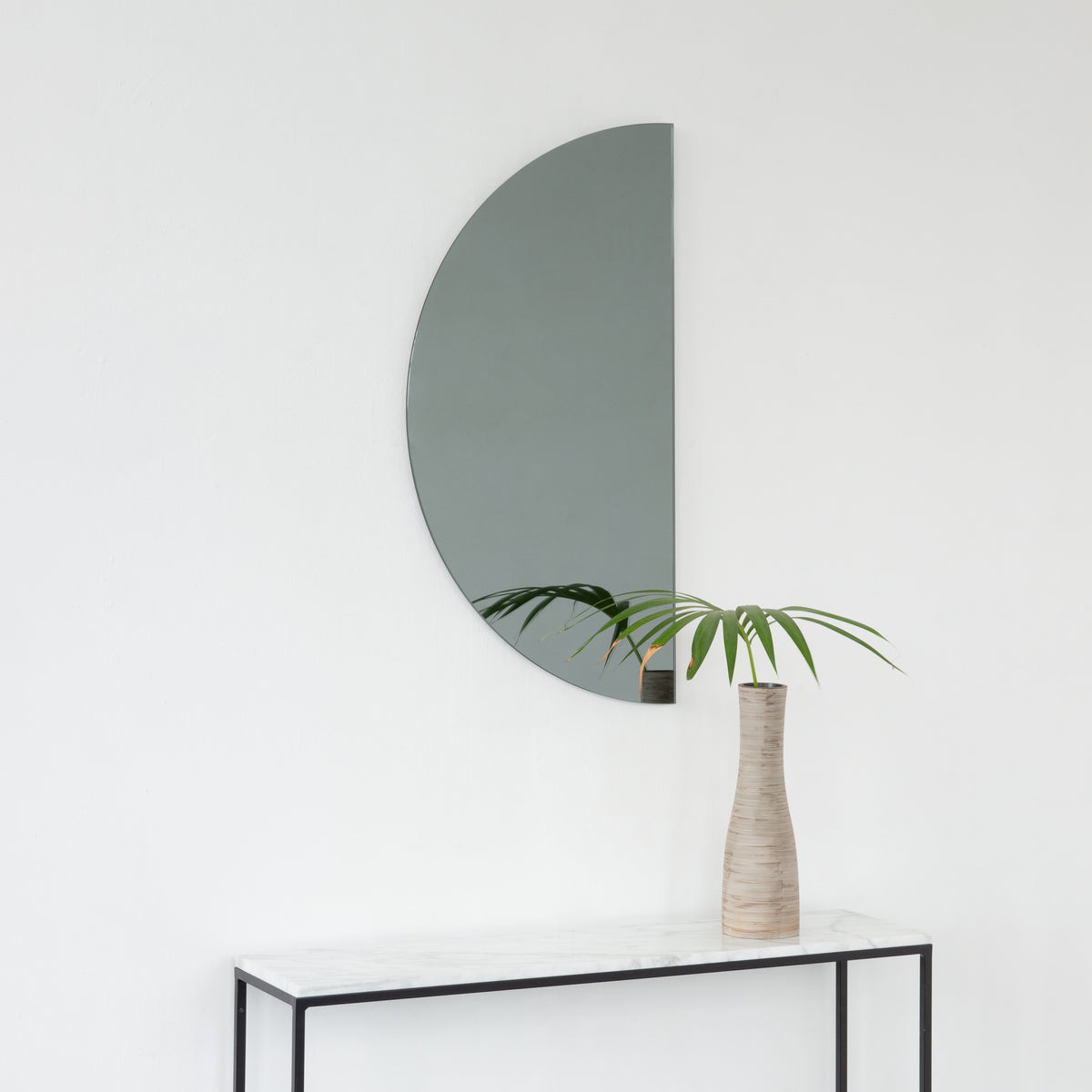 Luna™ Half Moon Semi-circular Black Tinted Frameless Modern Mirror