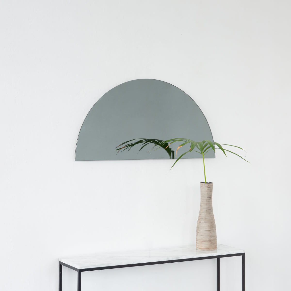 Luna™ Half Moon Semi-circular Black Tinted Frameless Modern Mirror