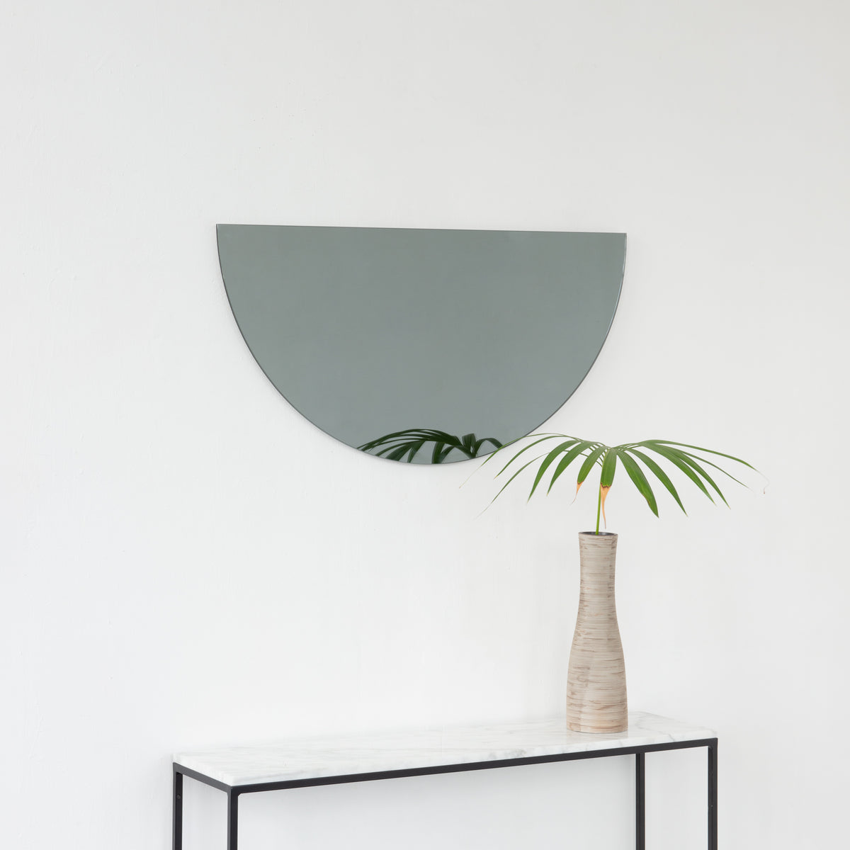 Luna™ Half Moon Semi-circular Black Tinted Frameless Modern Mirror