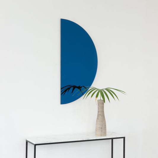 Ex-Display Luna™ Half-Moon Semi-circular Blue Tinted Contemporary Frameless Mirror, Large