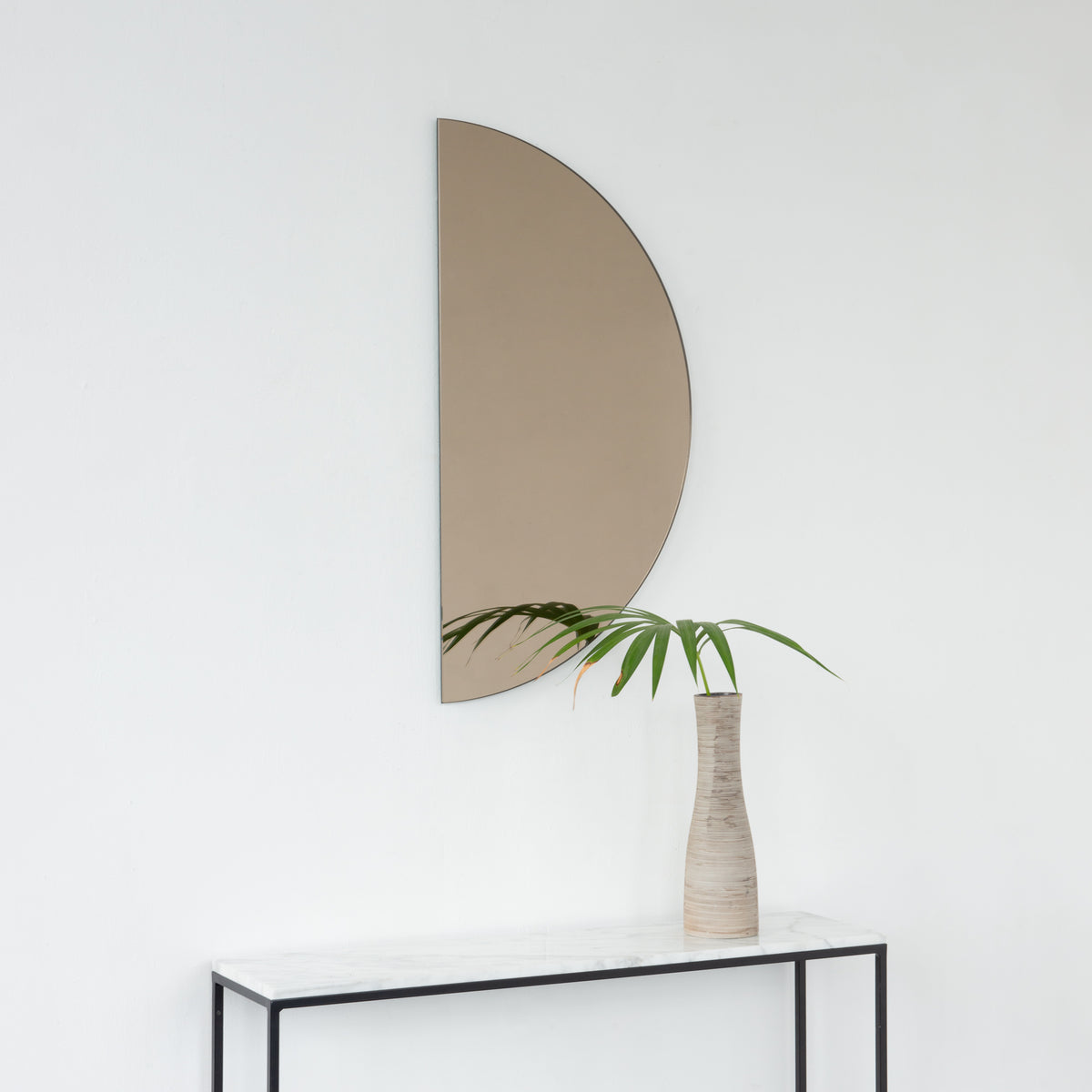 Luna™ Half Moon Semi-circular Bronze Tinted Modern Frameless Mirror