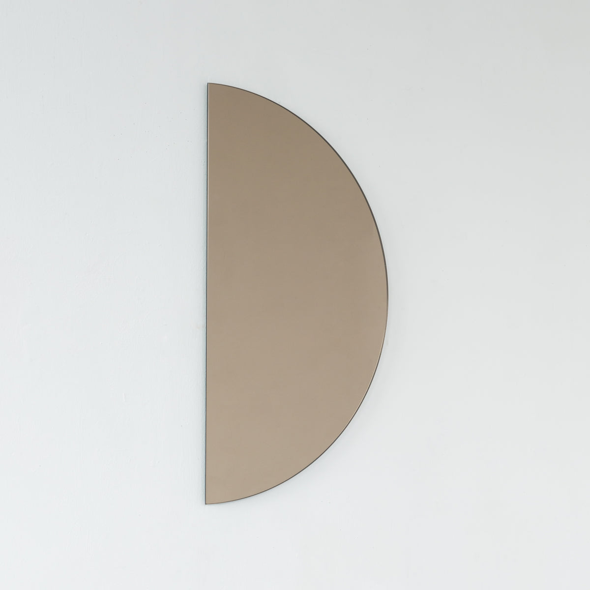 Luna™ Half Moon Semi-circular Bronze Tinted Modern Frameless Mirror