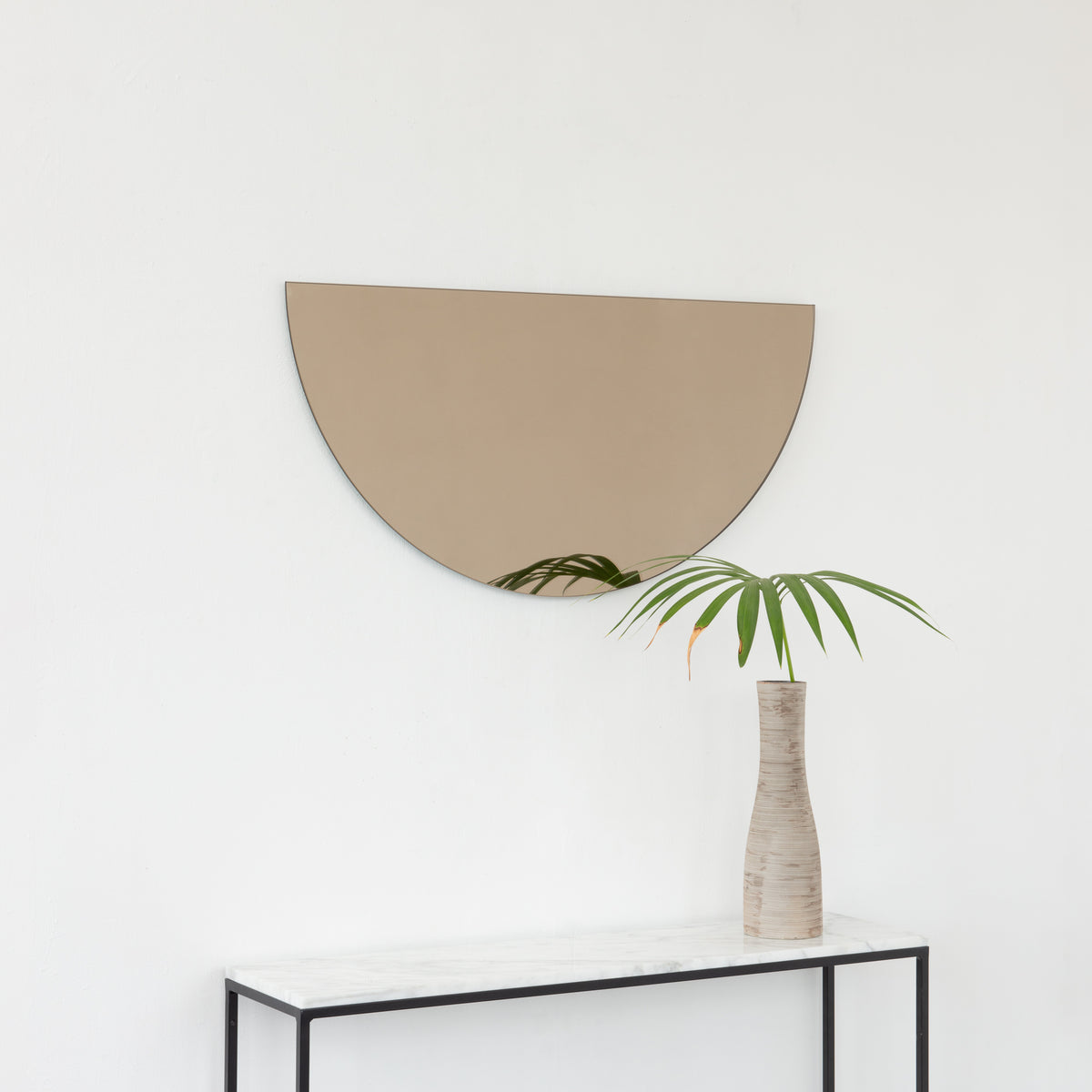 Luna™ Half Moon Semi-circular Bronze Tinted Modern Frameless Mirror