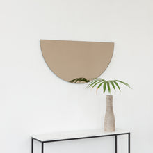 Luna™ Half Moon Semi-circular Bronze Tinted Modern Frameless Mirror