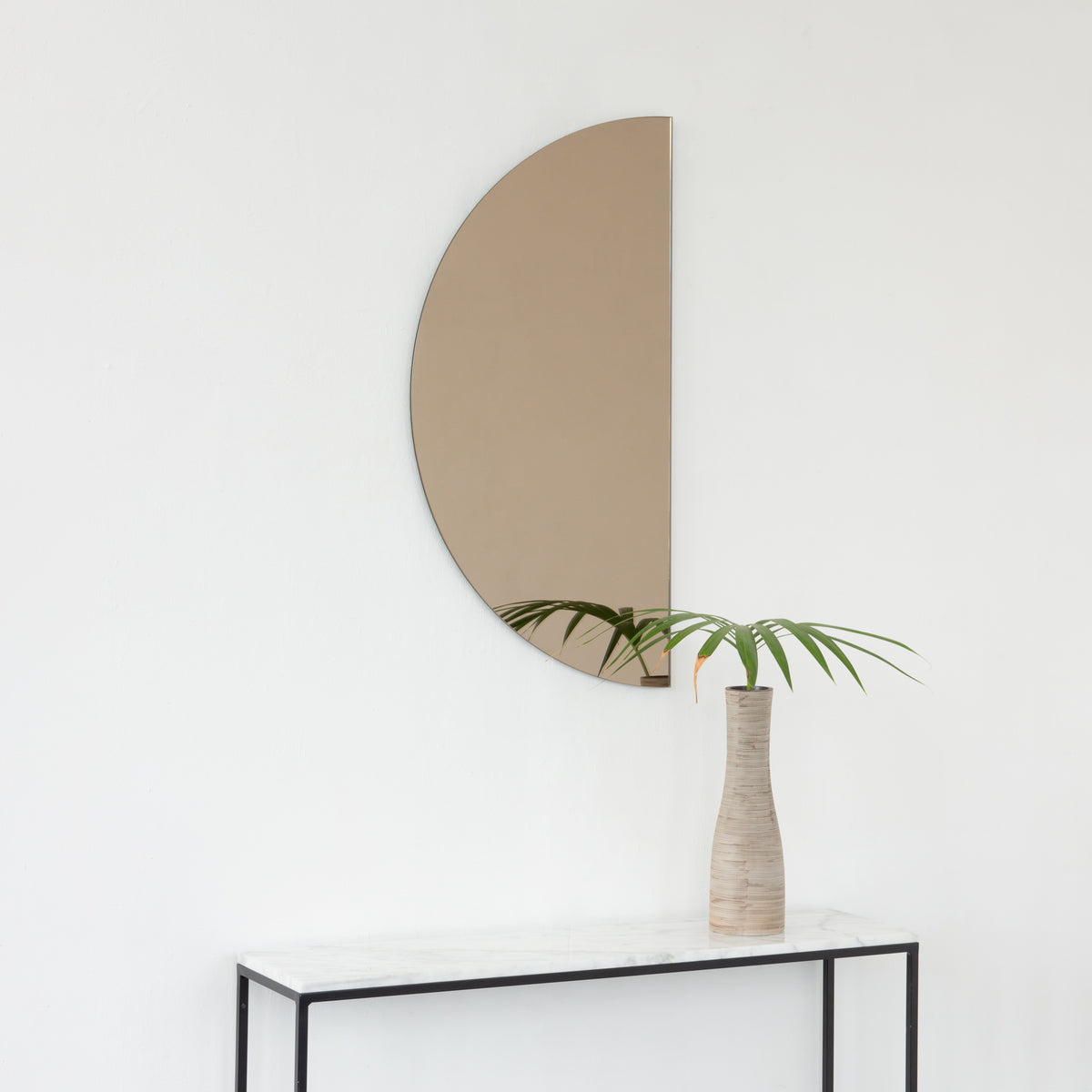 Luna™ Half Moon Semi-circular Bronze Tinted Modern Frameless Mirror