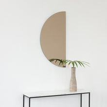 Luna™ Half Moon Semi-circular Bronze Tinted Modern Frameless Mirror