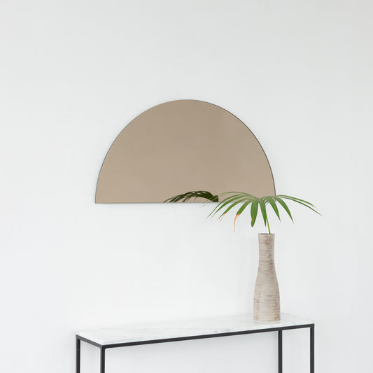 Ex-Display Luna™ Half Moon Semi-circular Bronze Tinted Modern Frameless Mirror, Large