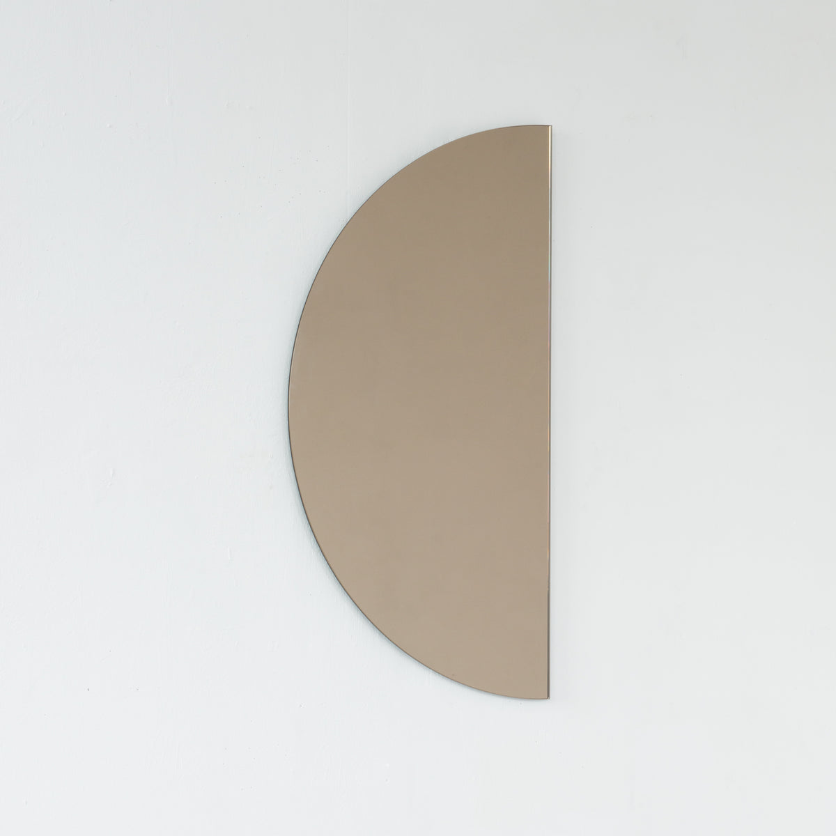 Luna™ Half Moon Semi-circular Bronze Tinted Modern Frameless Mirror