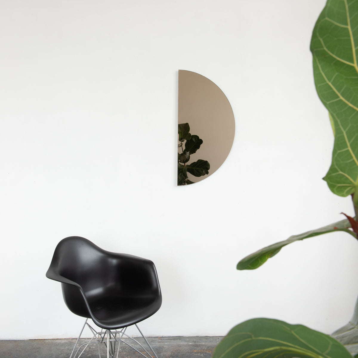 Luna™ Half Moon Semi-circular Bronze Tinted Modern Frameless Mirror