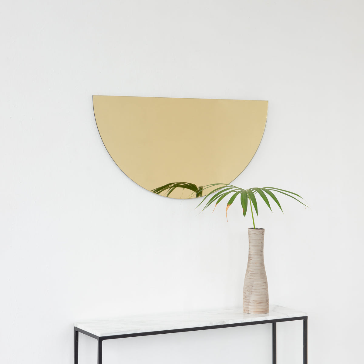 Luna™ Half Moon Semi-circular Gold Tinted Minimalist Frameless Mirror