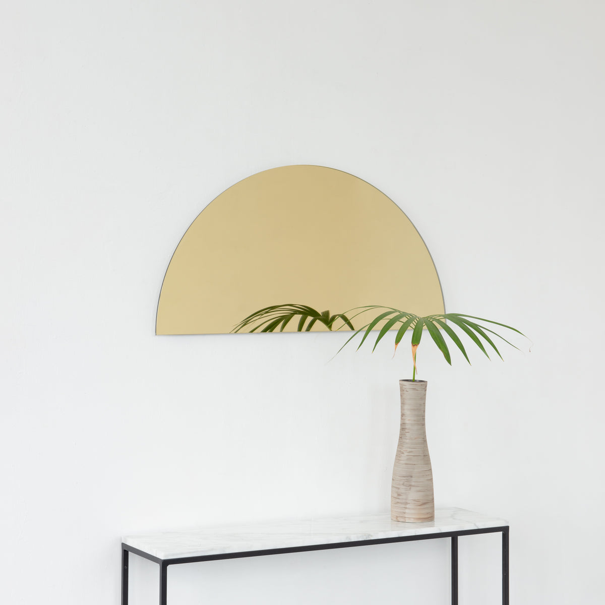 Luna™ Half Moon Semi-circular Gold Tinted Minimalist Frameless Mirror