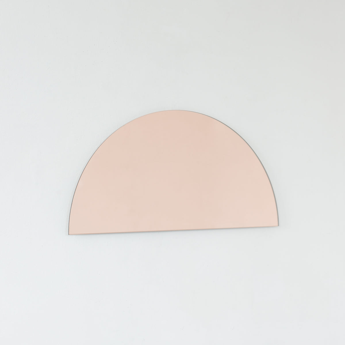 Luna™ Half Moon Semi-circular Rose Gold / Peach Tinted Frameless Mirror