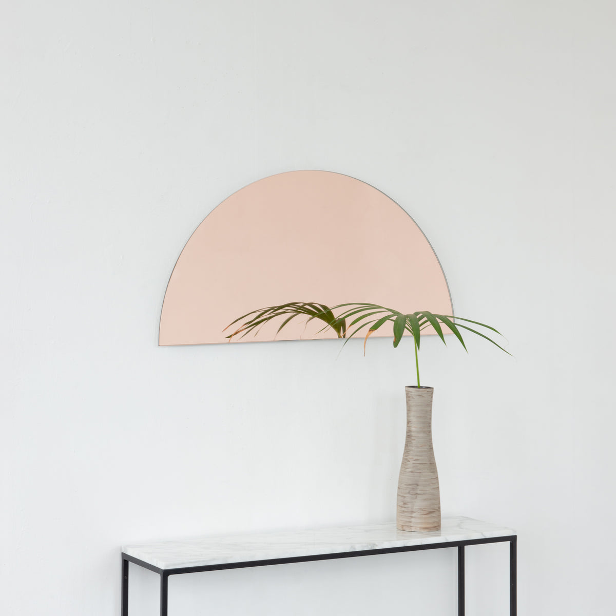 Luna™ Half Moon Semi-circular Rose Gold / Peach Tinted Frameless Mirror