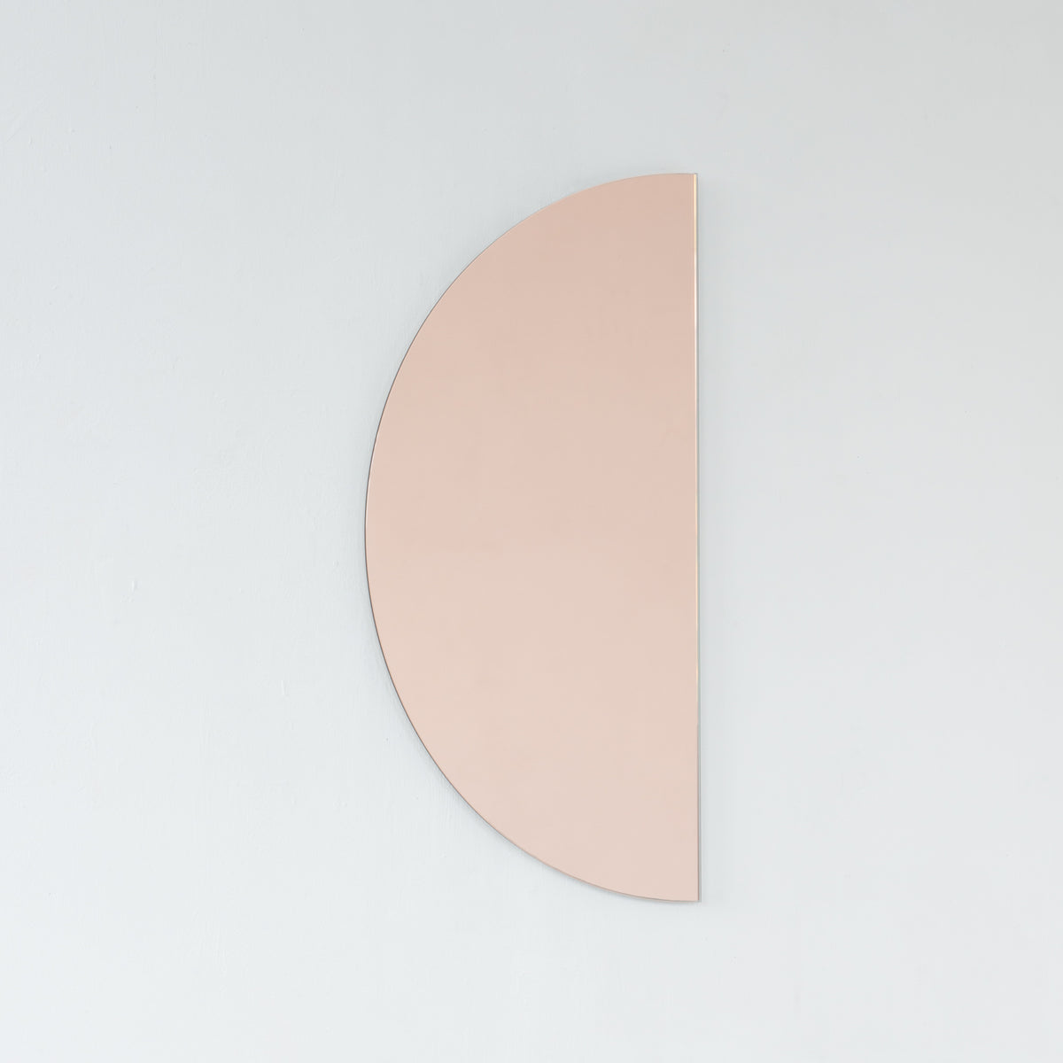 Luna™ Half Moon Semi-circular Rose Gold / Peach Tinted Frameless Mirror