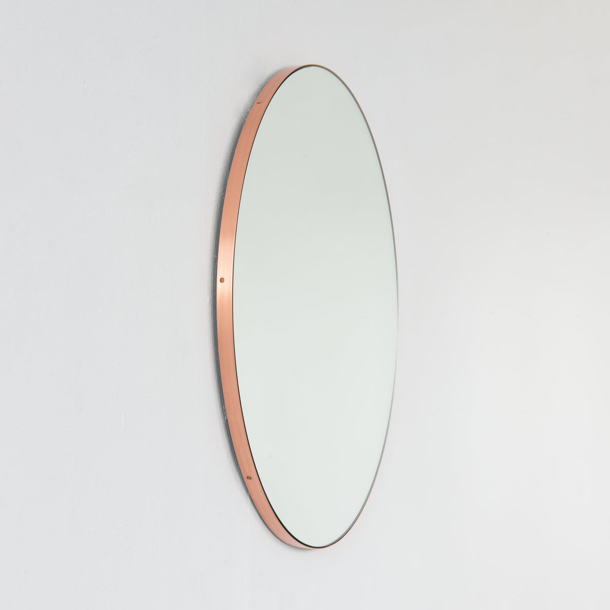 Orbis™ Round Mirror with Minimalist Copper Frame