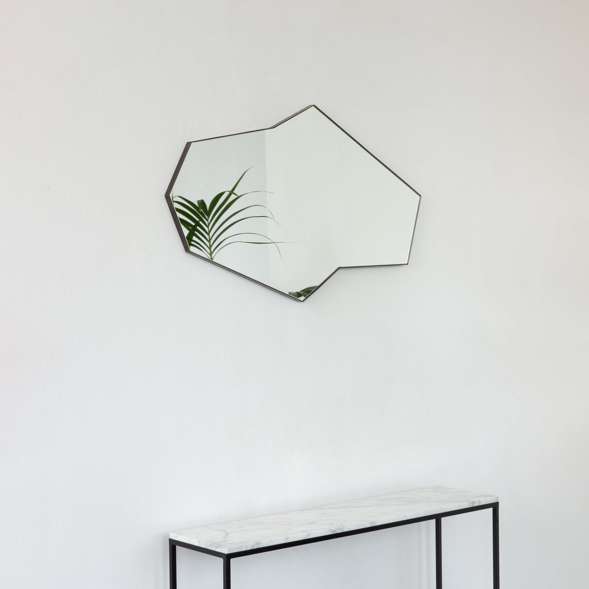 Octagon Bapa™ Irregular shaped Art Deco Mirror with a Bronze Patina Frame
