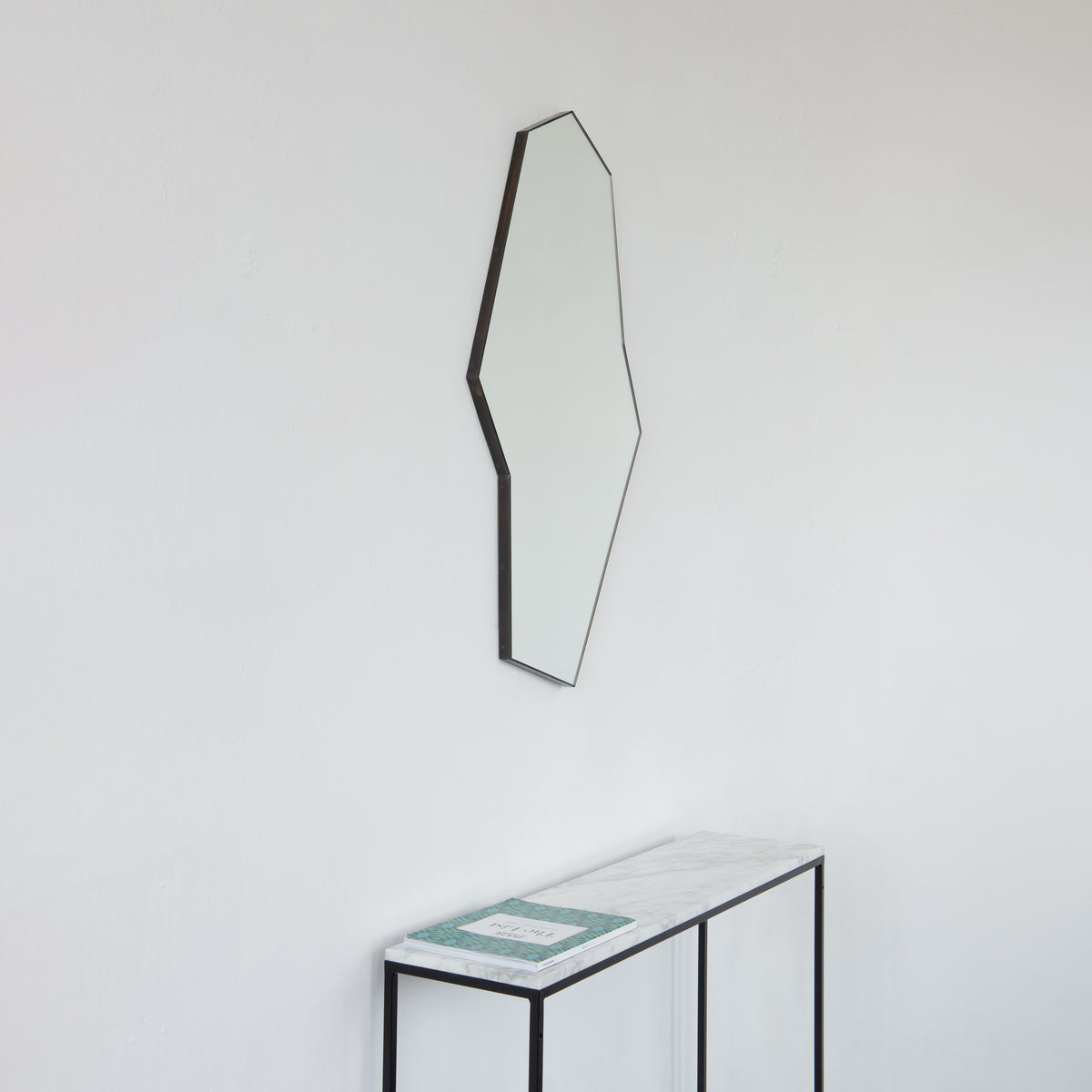 Octagon Bapa™ Irregular shaped Art Deco Mirror with a Bronze Patina Frame