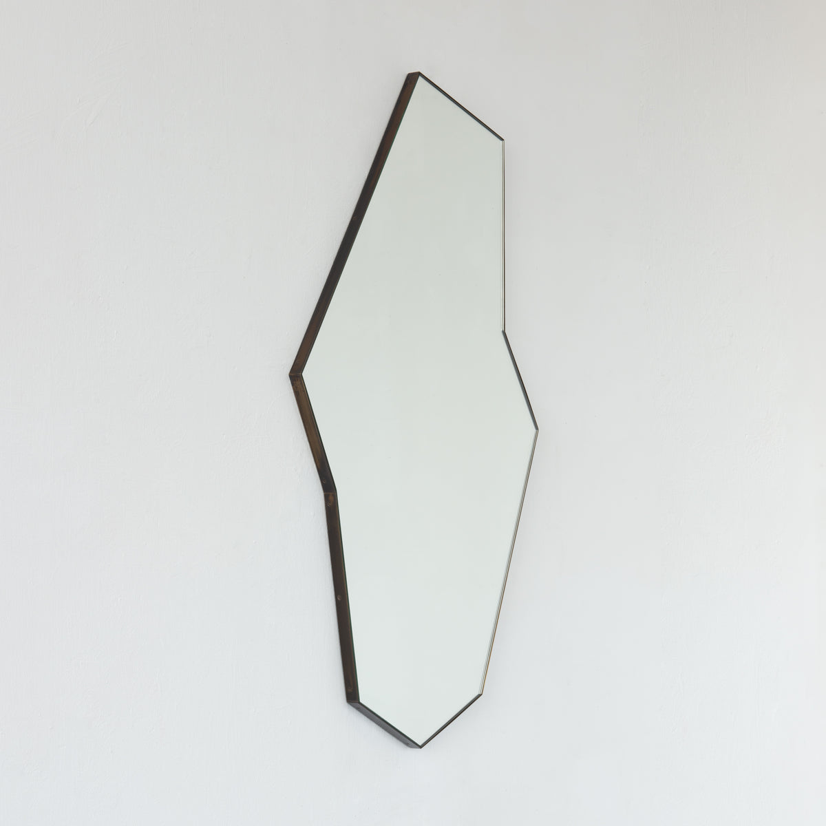 Octagon Bapa™ Irregular shaped Art Deco Mirror with a Bronze Patina Frame