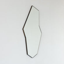 In Stock Octagonal Bapa™ Irregular shaped Art Deco Mirror with a Bronze Patina Frame