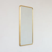 Quadris™ Rectangular Contemporary Mirror with Brass Full Frame