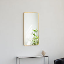 Quadris™ Rectangular Contemporary Mirror with Brass Full Frame