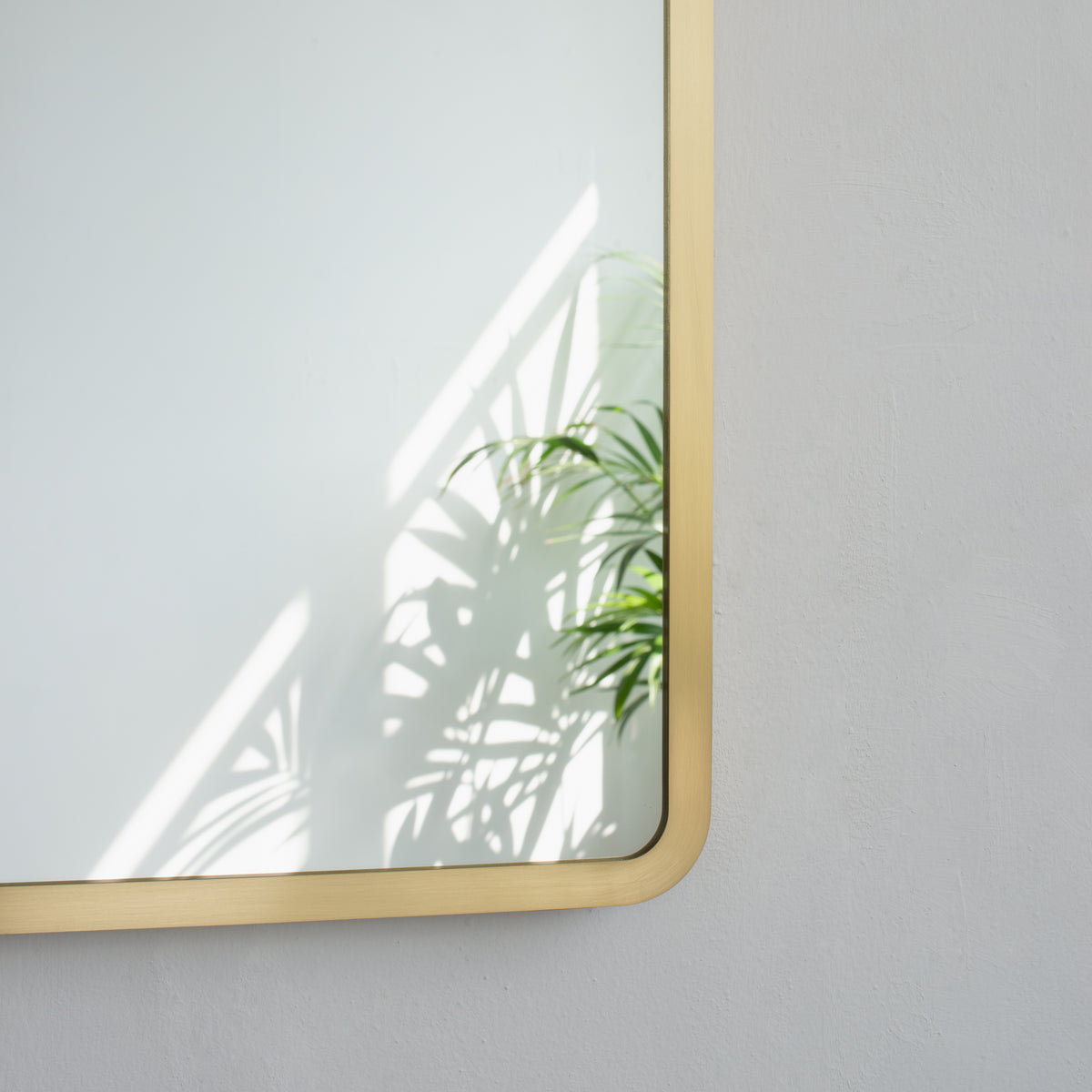 Alguacil & Perkoff Rectangular Wall Mirror with Contemporary Solid Brass Frame