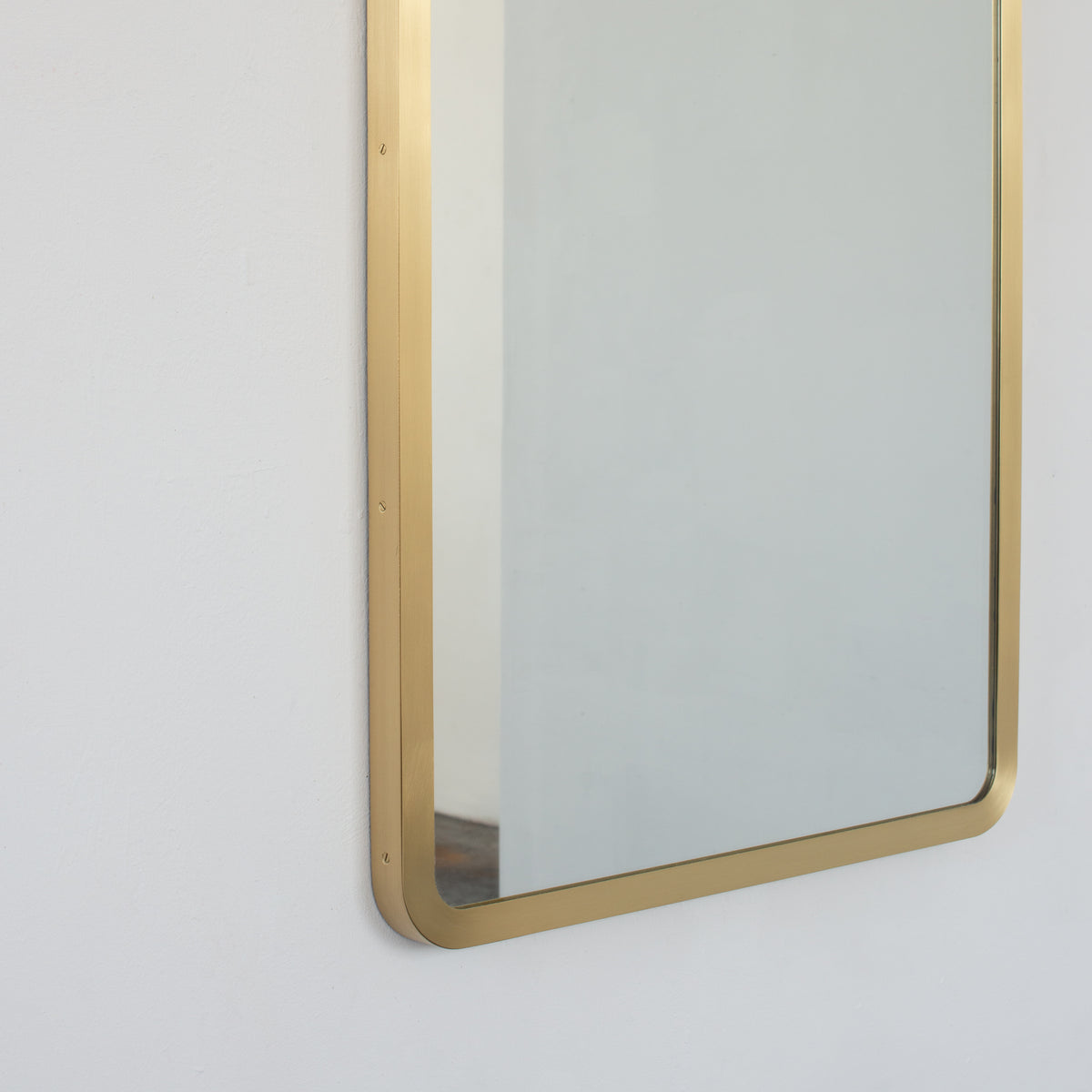 Alguacil & Perkoff Rectangular Wall Mirror with Contemporary Solid Brass Frame