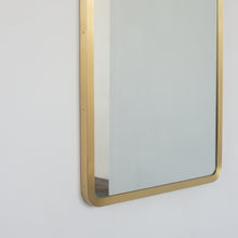 Quadris™ Rectangular Contemporary Mirror with Brass Full Frame
