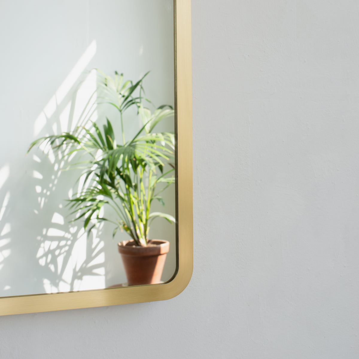 Alguacil & Perkoff Rectangular Wall Mirror with Contemporary Solid Brass Frame