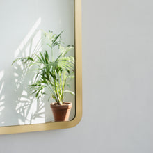 Quadris™ Rectangular Contemporary Mirror with Brass Full Frame