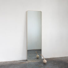 In Stock Oversized Quadris™ Wall leaning and Wall Hanging Rectangular Mirror, Brass Frame