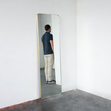 Wall leaning and wall hanging Rectangular Modern Mirror Brass Frame